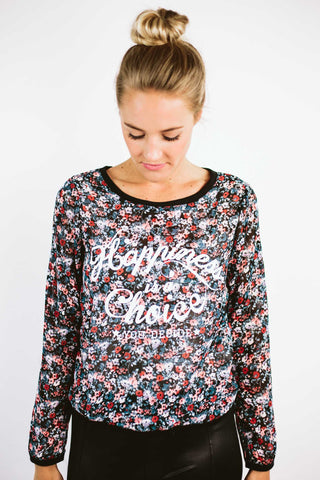 "happiness is a choice" long sleeve top