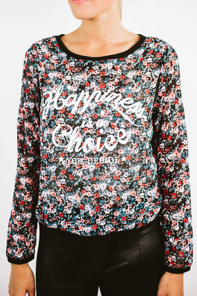 "happiness is a choice" long sleeve top