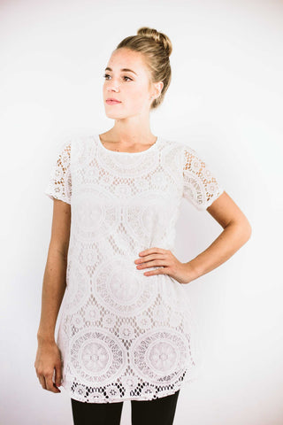 white casual short sleeve spring dress