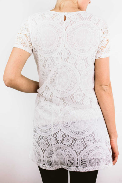 white casual short sleeve spring dress